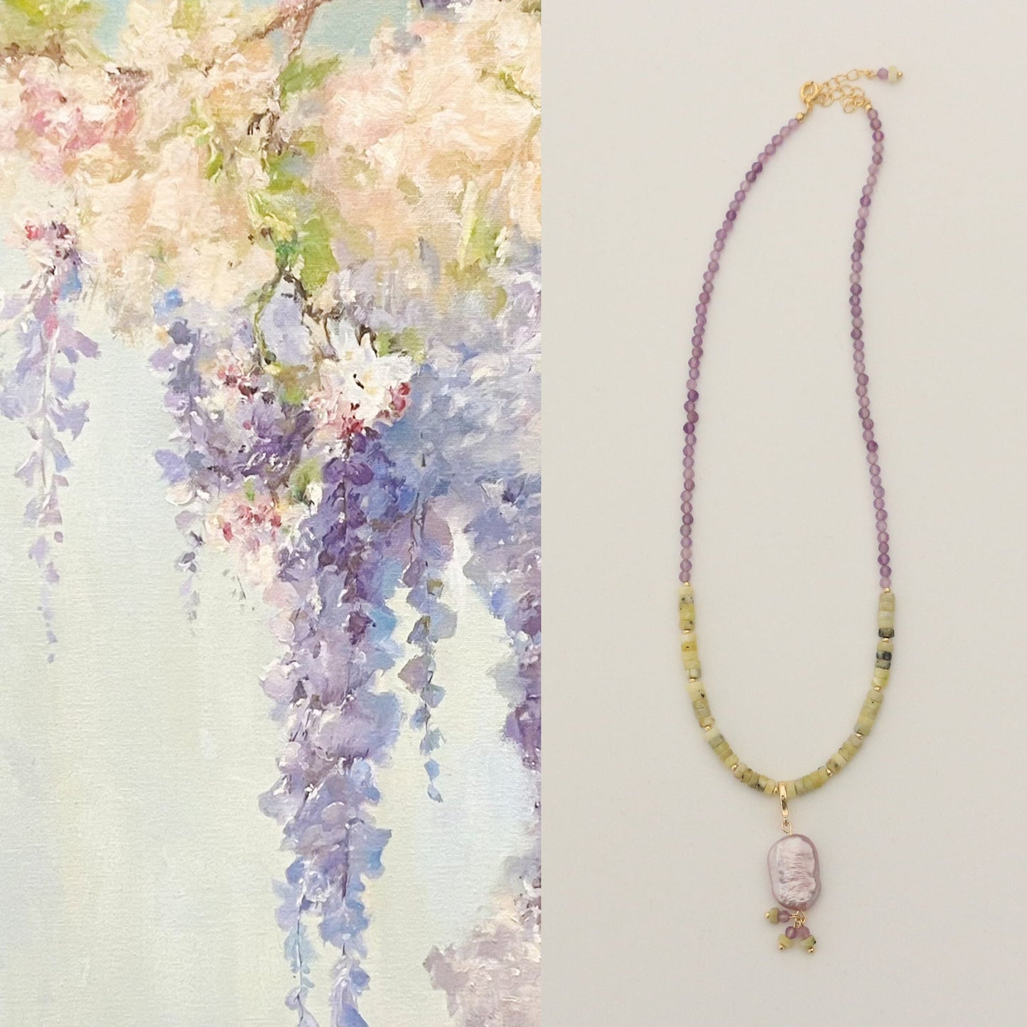 JEKIRA Amethyst & Baroque Pearl Jewelry Set