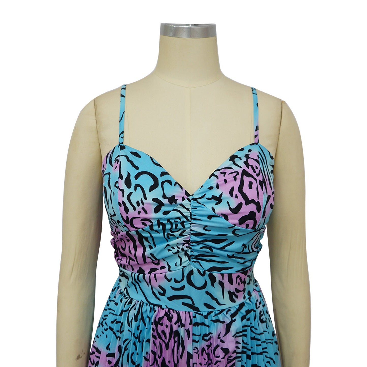 CM.YAYA Women Leopard Spaghetti Strap Loose Wide Leg Sleeveless Jumpsuit 2023 Summer Street Playsuit One Piece Suit Romper