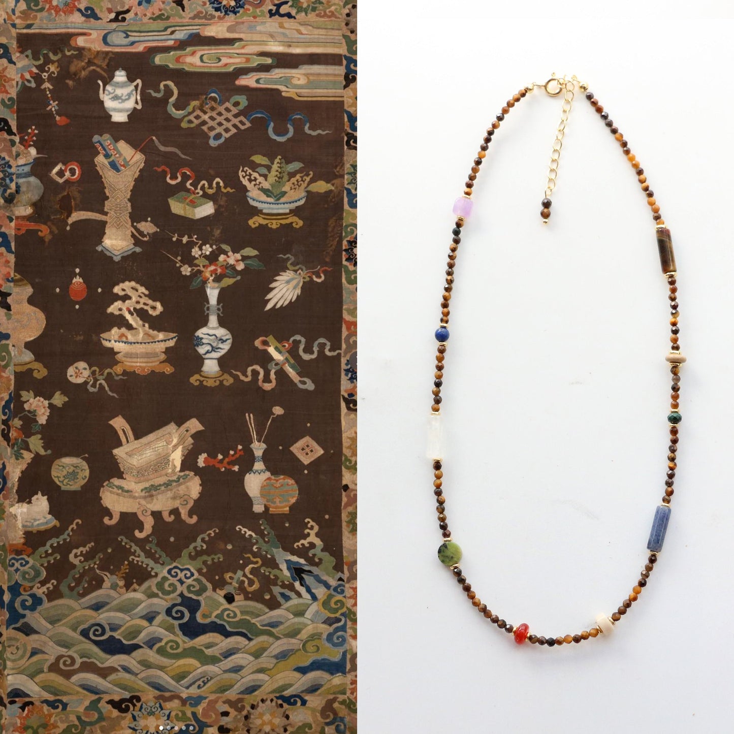 Jekira Tiger’s Eye & Agate Couple’s Necklace Se