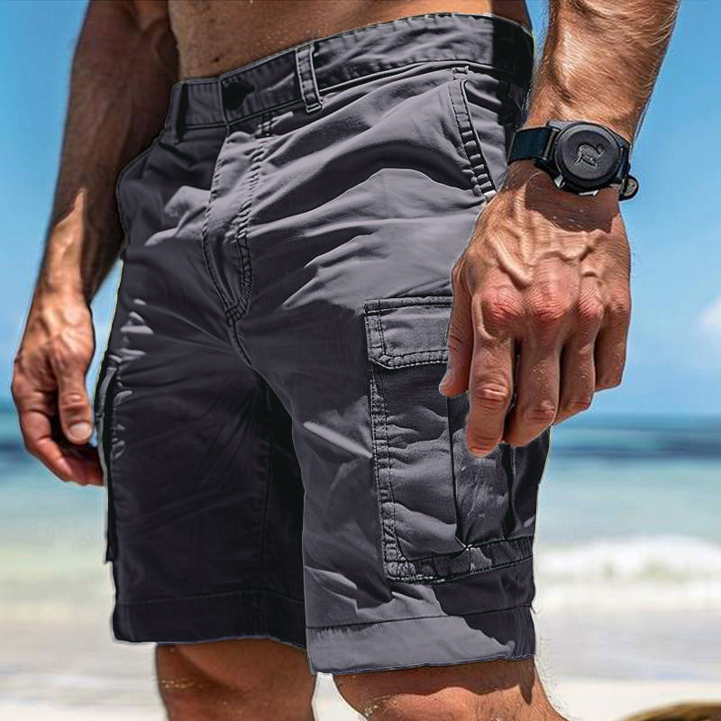 European And American Men's Overalls Multi-pocket Slacks