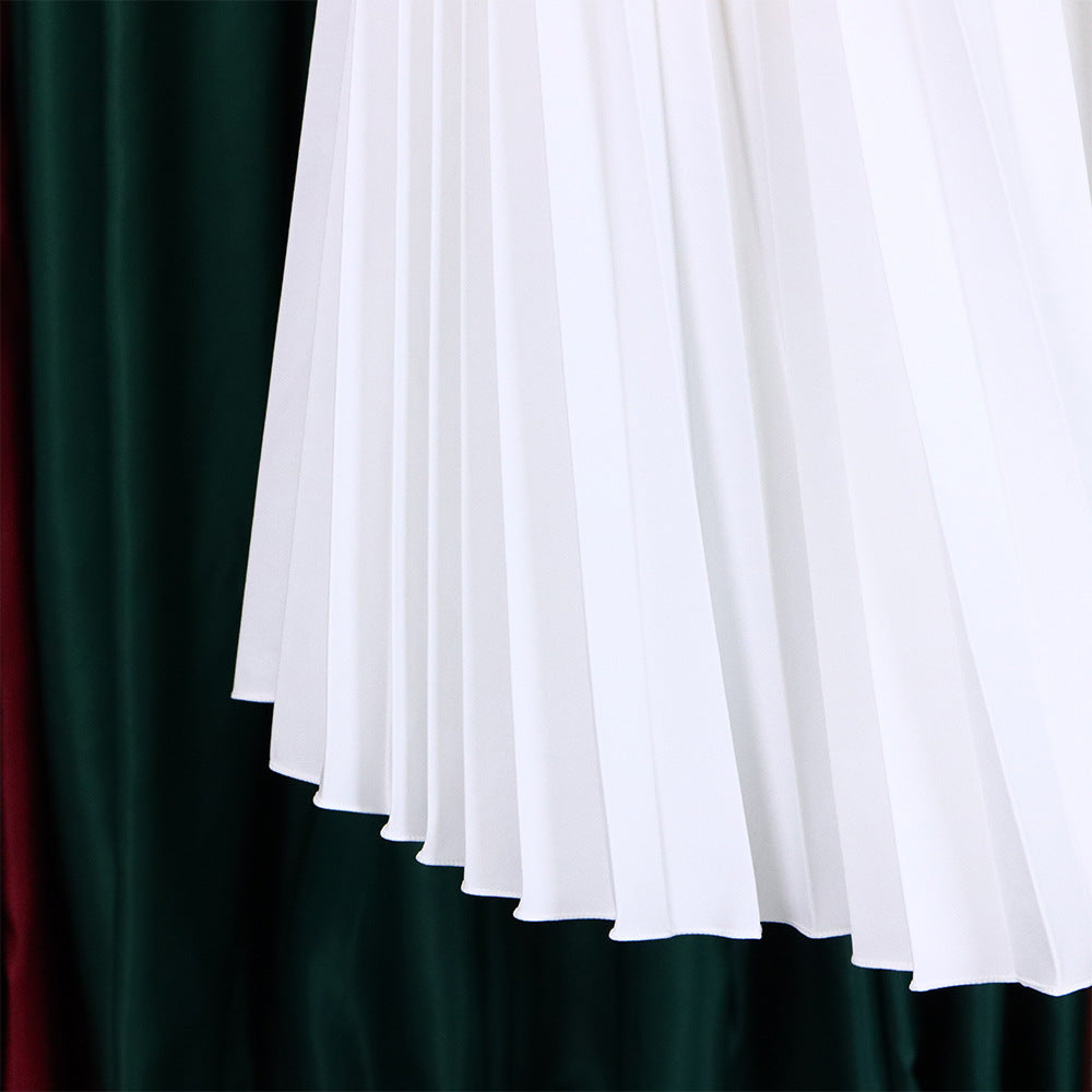 CM.YAYA Women One Shoulder Sleeveless Big Swing Pleated Knee Length Dress 2023 Fashion Street Vestidos Sexy Chic Dresses