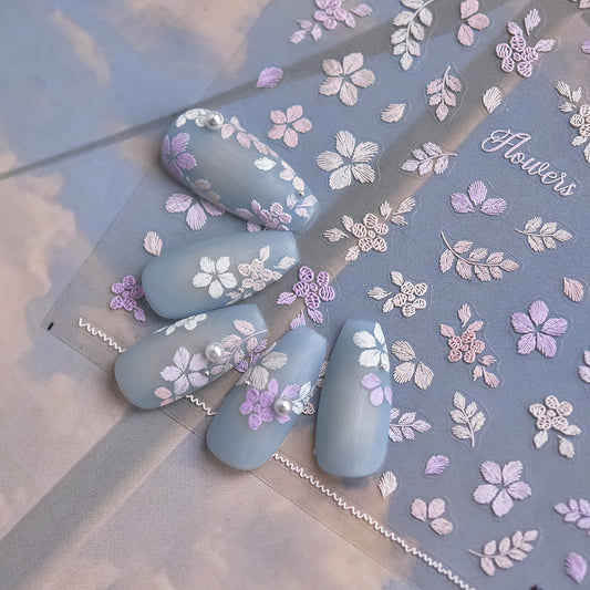 Hello Claws | Embroidery Plant Nail Deco Sticker