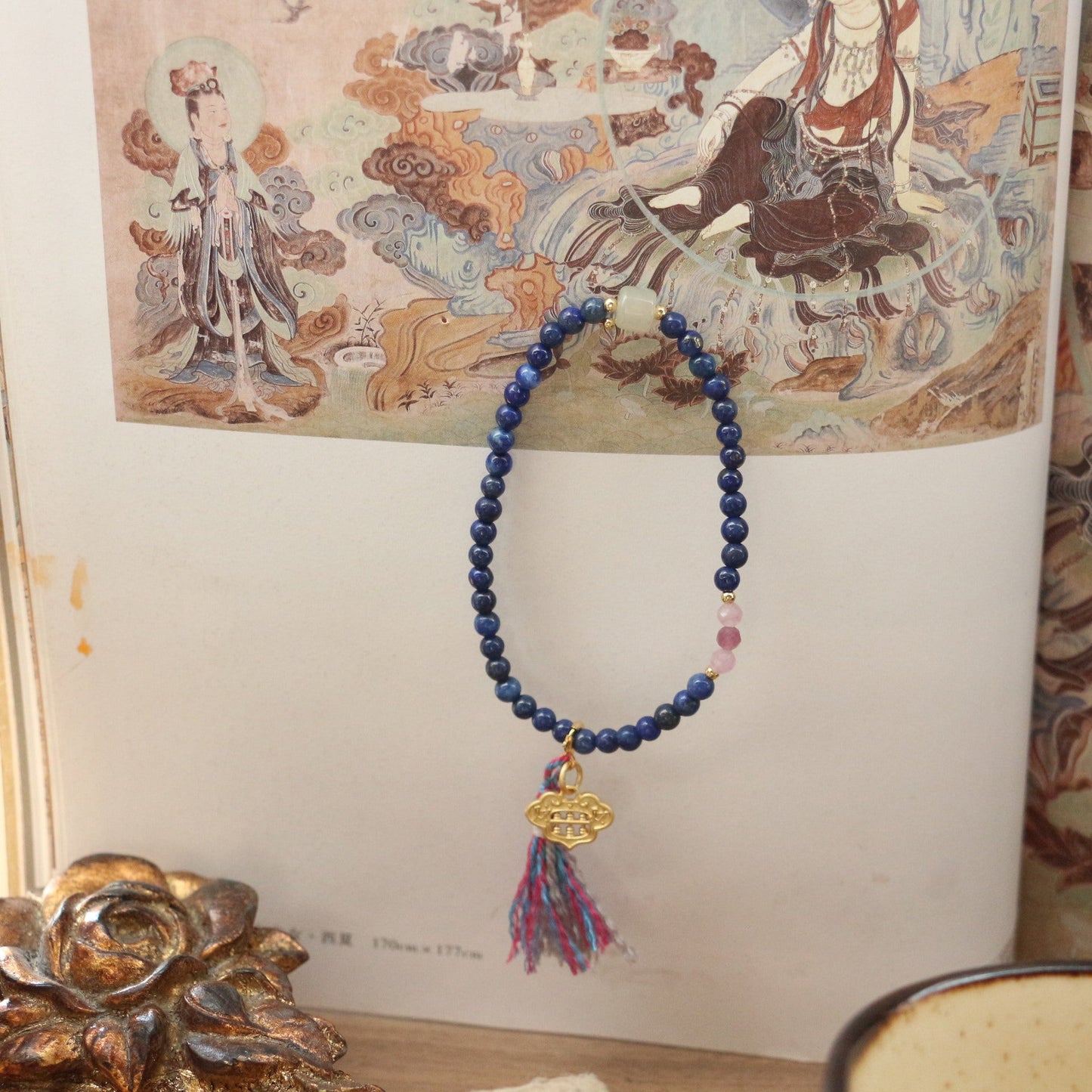 JEKIRA Ethnic Blue Gemstone Ruyi Lock Bracelet