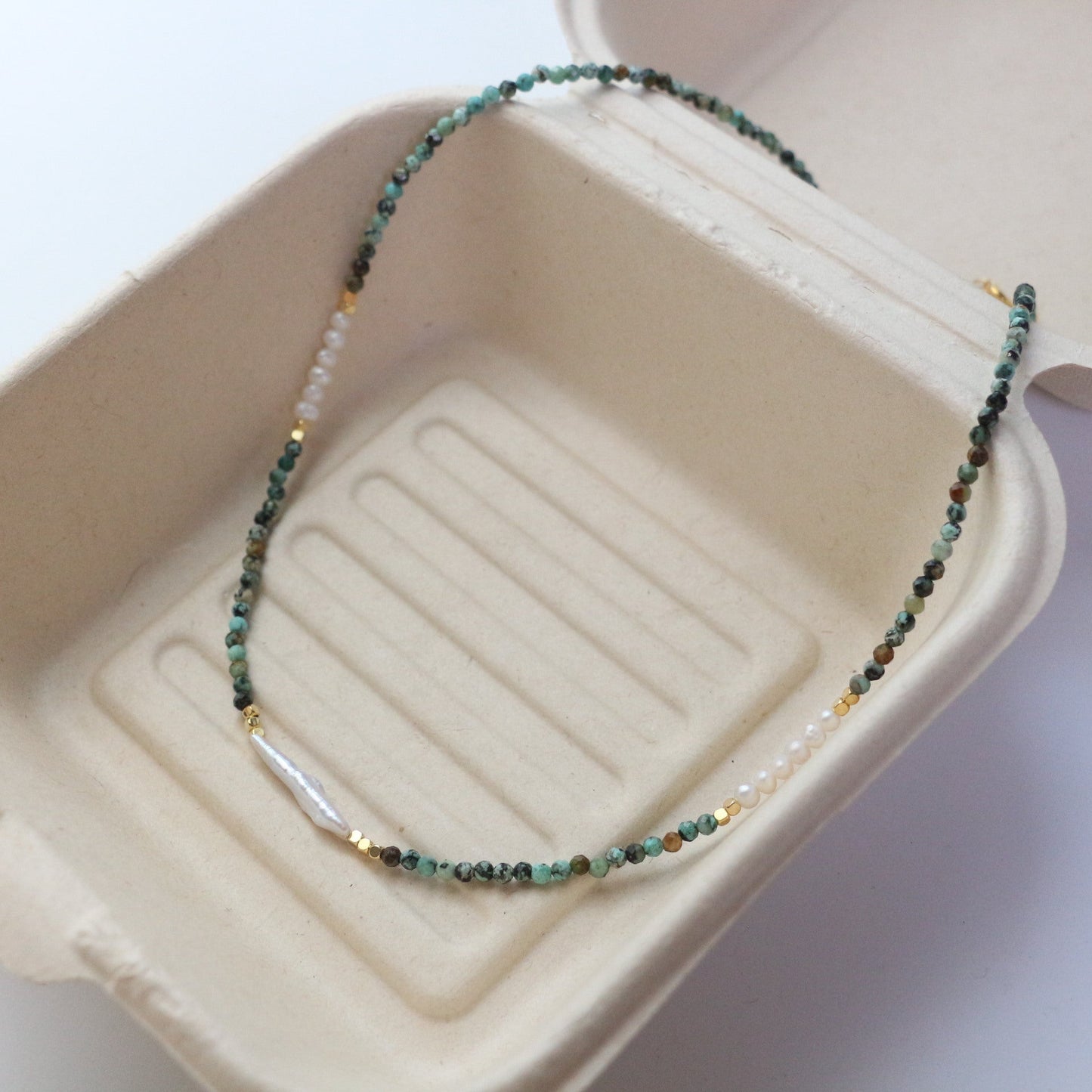 JEKIRA Turquoise & Baroque Pearl Necklace Set