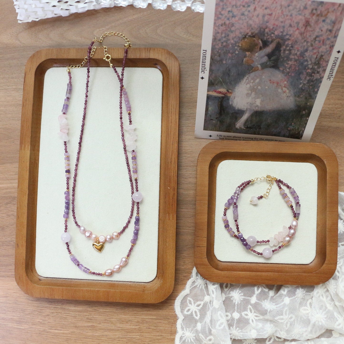 JEKIRA Amethyst & Pearl Jewelry Set