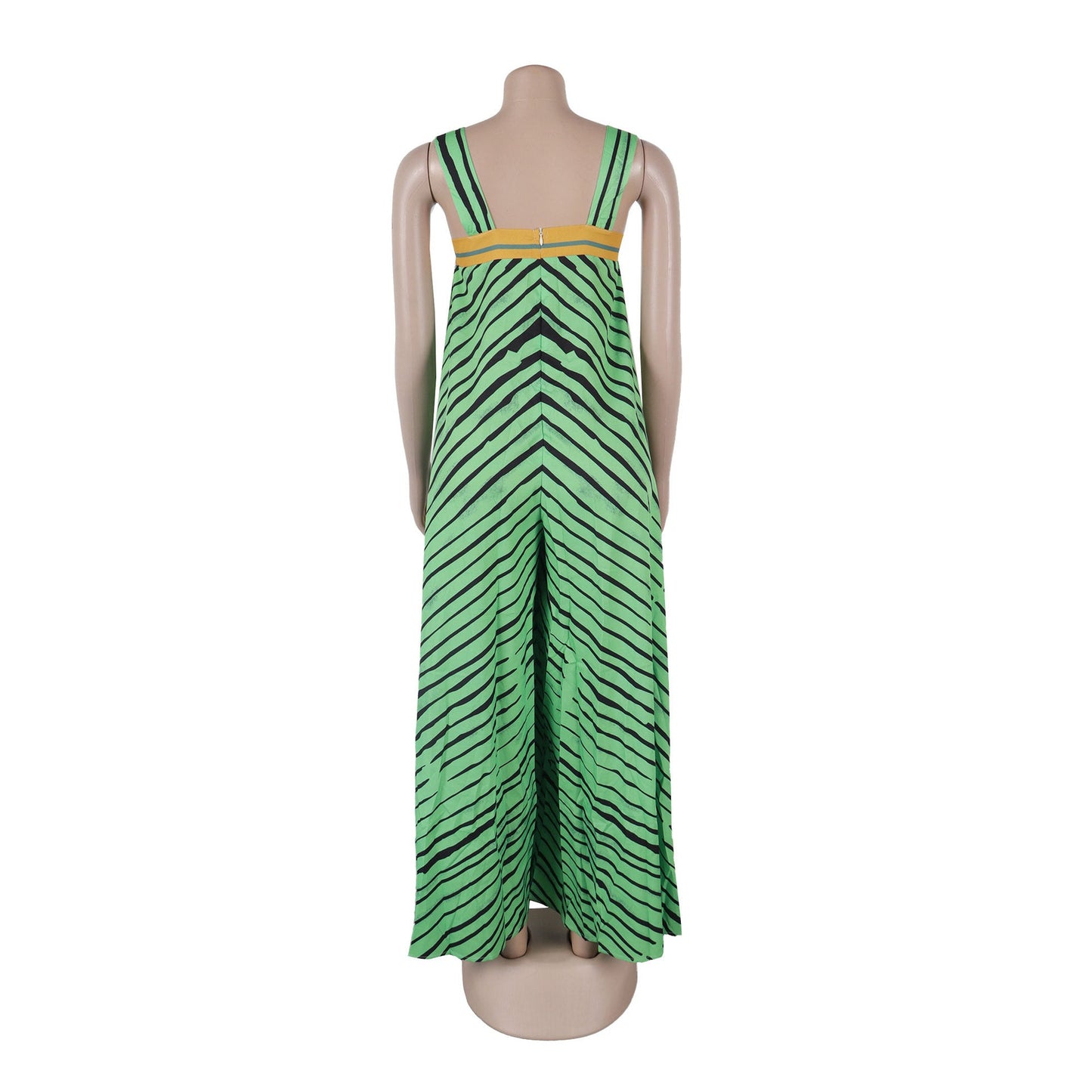 CM.YAYA Women Striped Wide Leg Straight Strap Tank Wide Leg Haren Sleeveless Jumpsuit 2024 Street Playsuit One Piece Suit Romper
