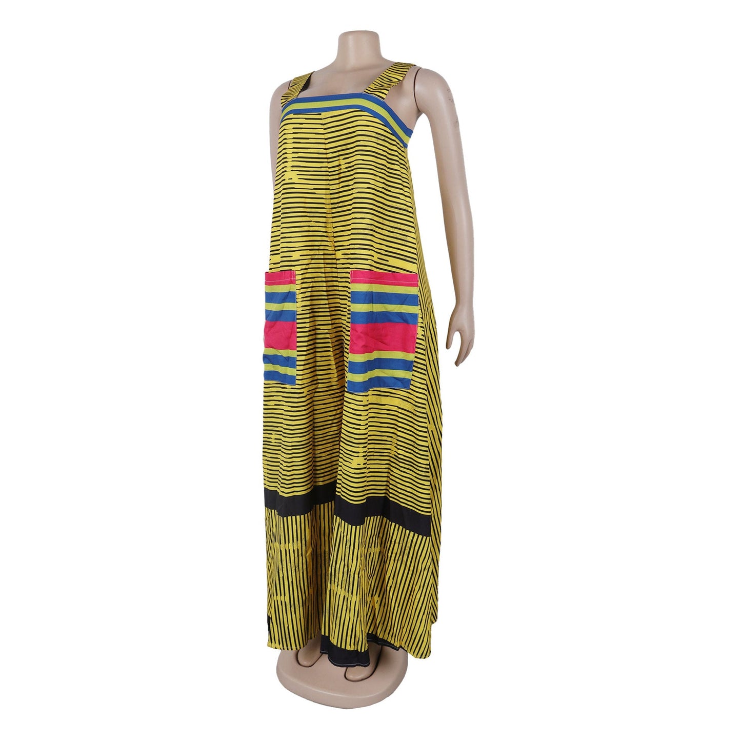 CM.YAYA Women Striped Wide Leg Straight Strap Tank Wide Leg Haren Sleeveless Jumpsuit 2024 Street Playsuit One Piece Suit Romper