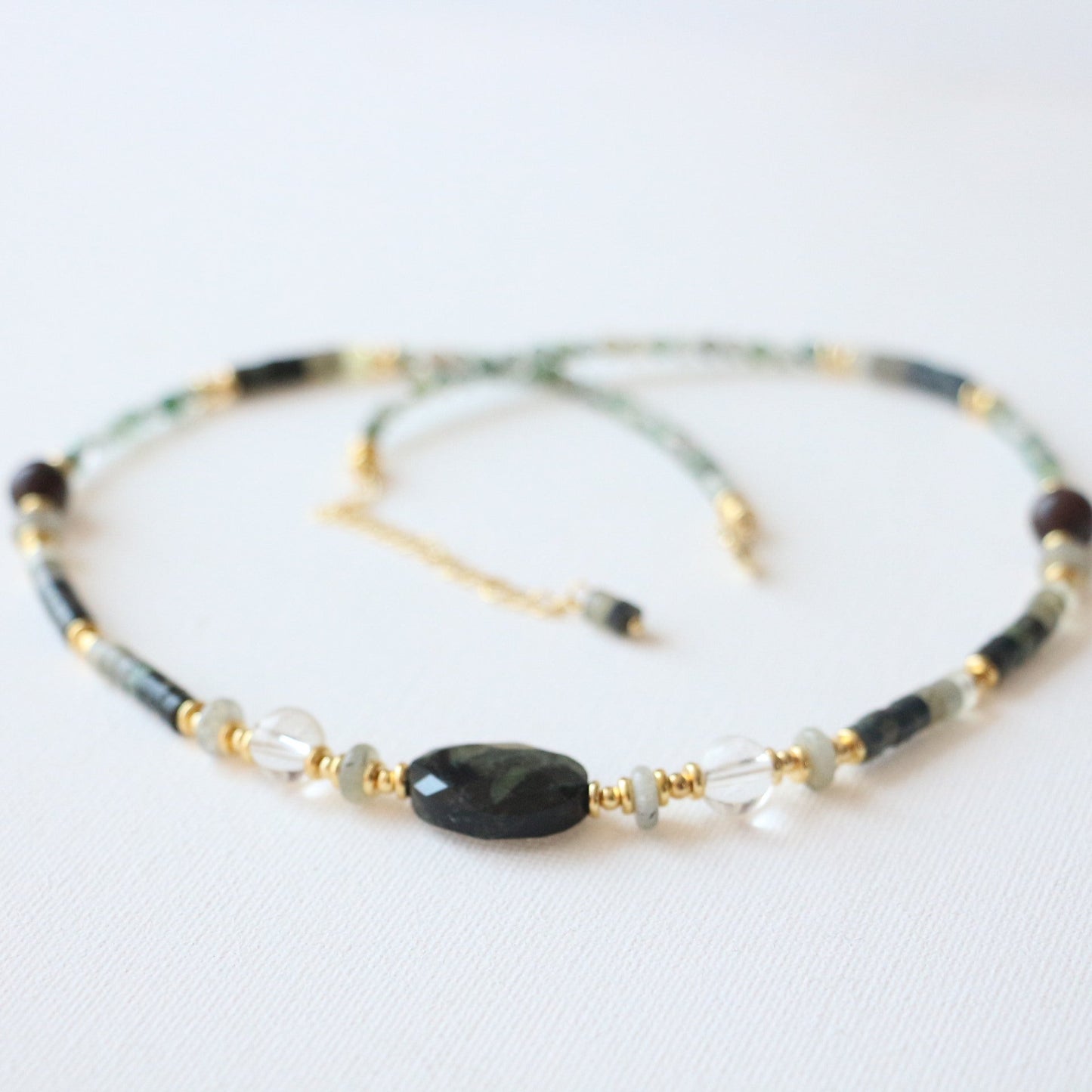Natural Jasper & Agate Jewelry Set with 18K Gold