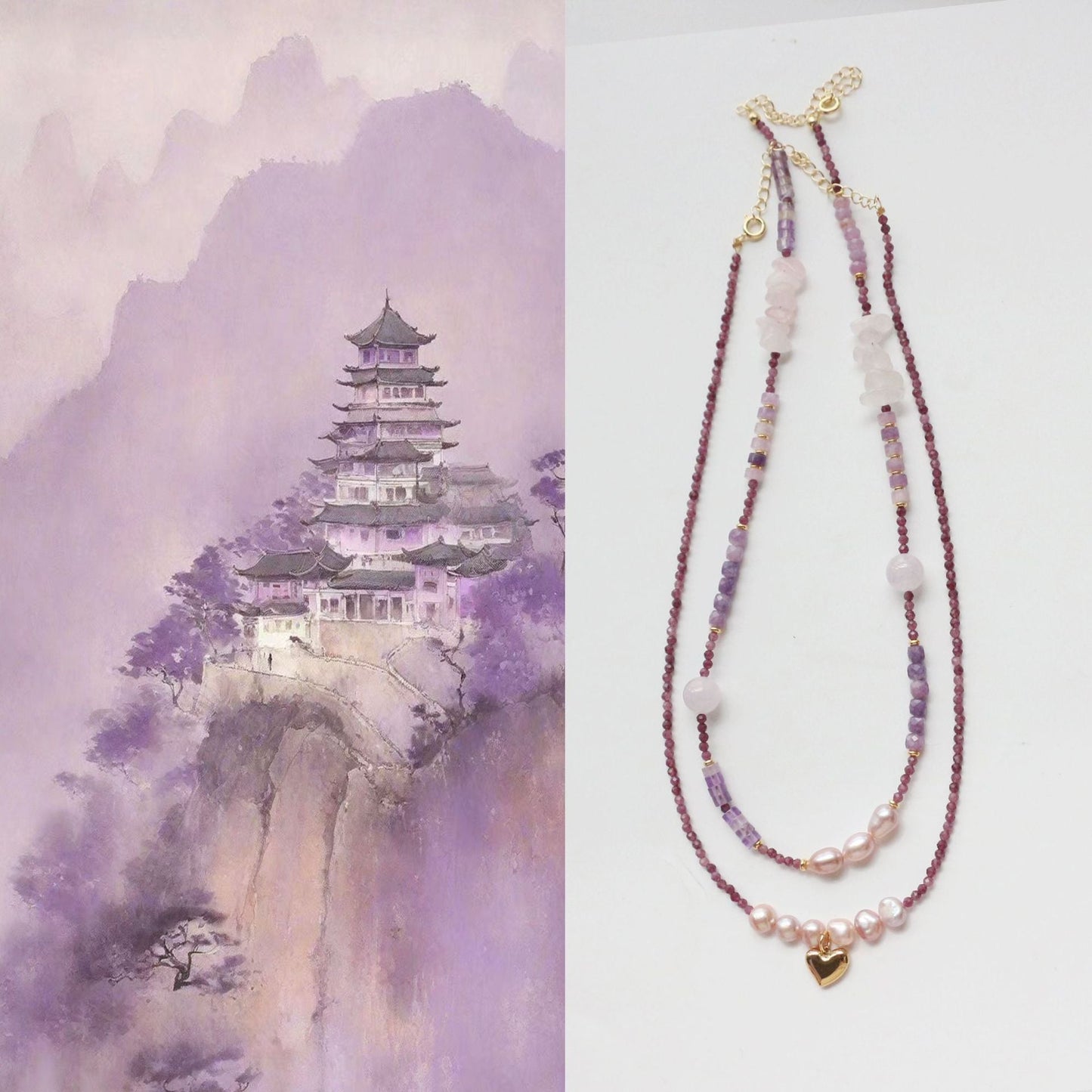 JEKIRA Amethyst & Pearl Jewelry Set