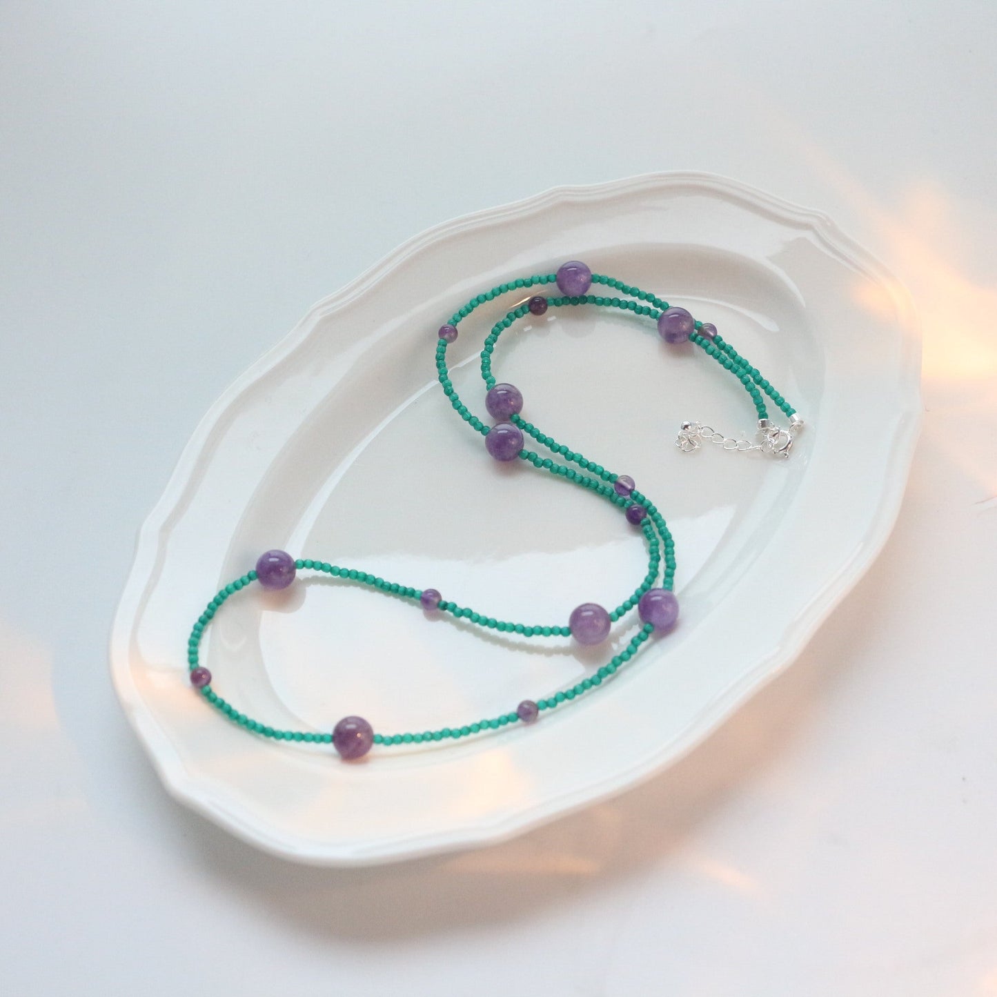 Jekira Amethyst & Green Gemstone Jewelry Set