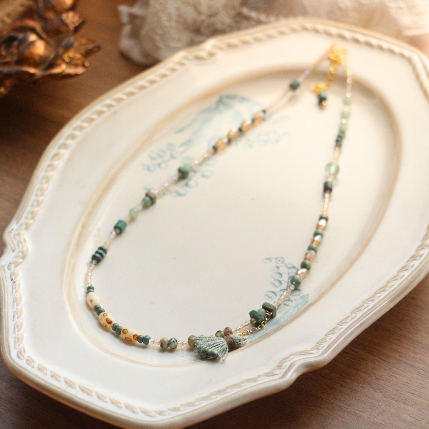 Jekira Celestial Teal Tassel Necklace