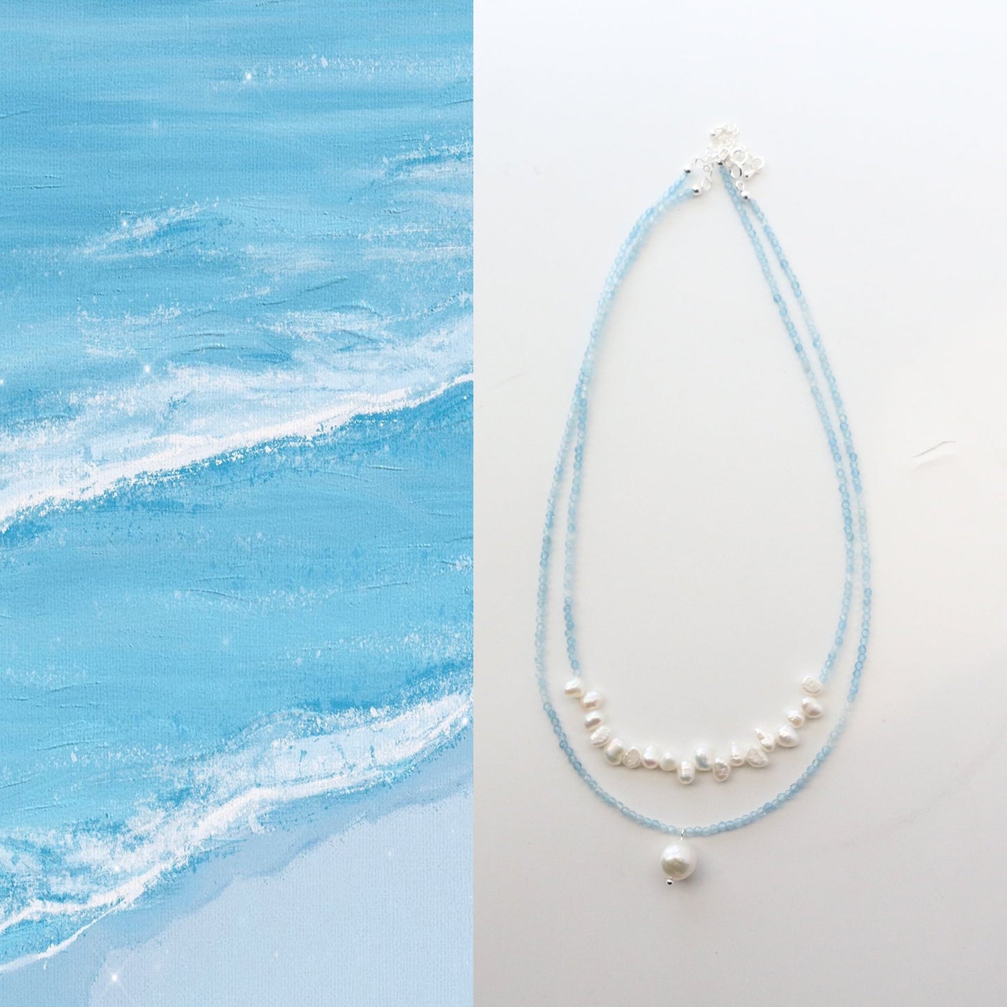 JEKIRA Aquamarine & Baroque Pearl Set