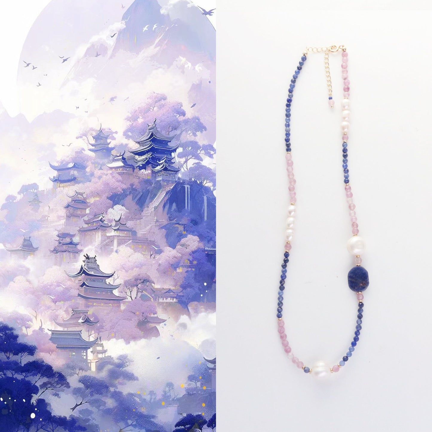 Jekira Kyanite & Rose Quartz Jewelry Set
