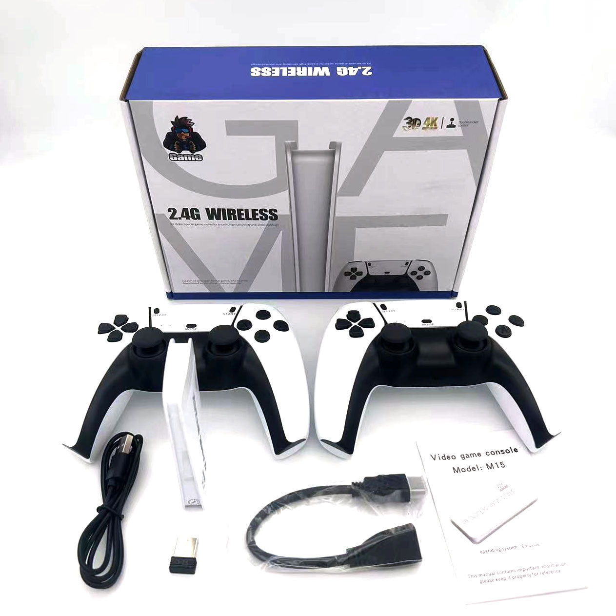 M15 home game machine HDMI HD 4K TV game machine 2.4G wireless double arcade rocker game box