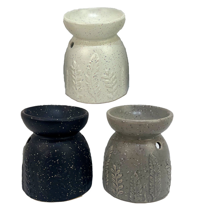 Ceramic Oil & Wax Burner - Eden Stone Effect Embossed Fern