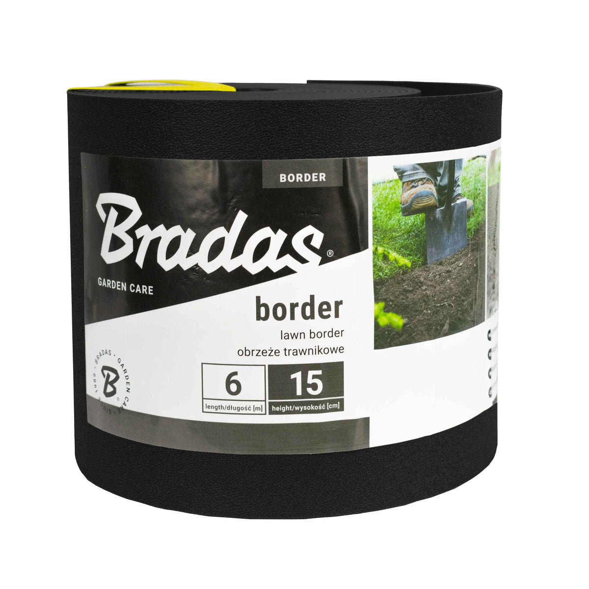 Heavy Duty Lawn Border Edging, 6m x 15cm, Black