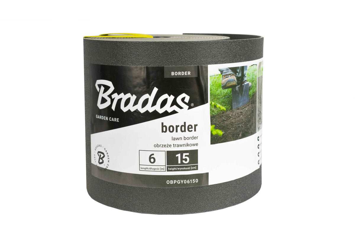 Heavy Duty Lawn Border Edging, 6m x 15cm, Gray