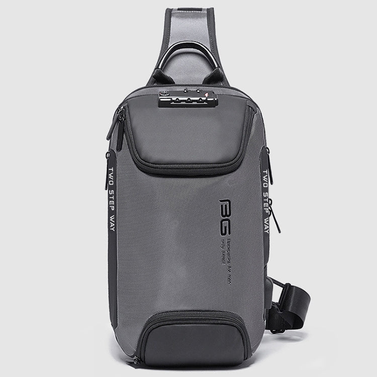 BANGE Men Security USB Chest Bag Portable Outdoor Shoulder Bag(Grey)