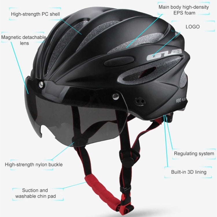 GUB K80 Plus Bike Helmet With Visor And Goggles(Gradient Purple)