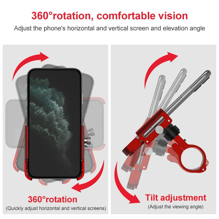 GUB P30 Aluminum Bike Phone Holder(Red)