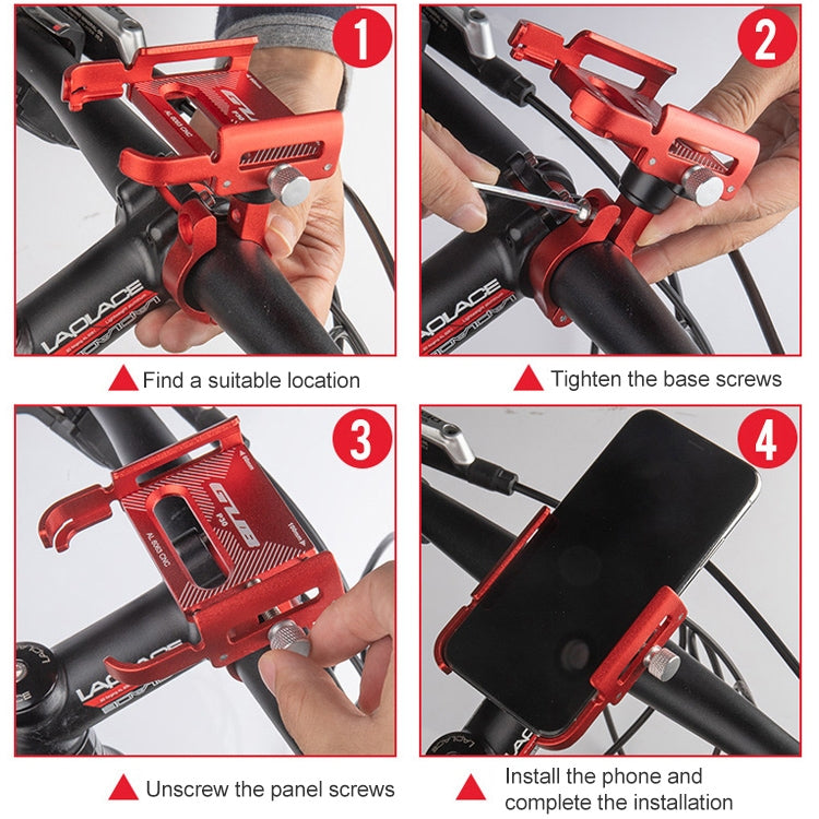 GUB P30 Aluminum Bike Phone Holder(Red)