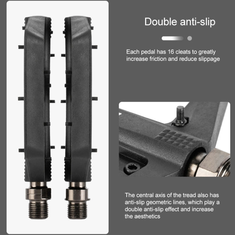 PROMEND PD-M42 1 Pair Mountain Bicycle Nylon High-speed Bearing Pedals(Black)