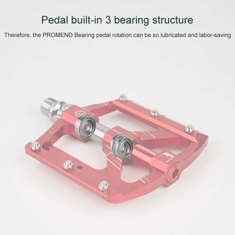 PROMEND PD-M88 1 Pair Mountain Bicycle Aluminum Alloy 3-Bearings Pedals (Black)