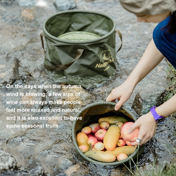 Naturehike NH20SJ040 20L PVC Outdoor Camping Foldable Water Storage Bucket (Army Green)