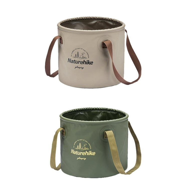 Naturehike NH20SJ040 10L PVC Outdoor Camping Foldable Water Storage Bucket (Army Green)