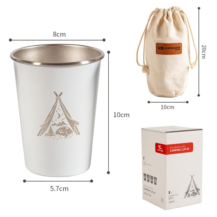AOTU AT6657-2 4pcs Outdoor Camping Folding Stainless Steel Water Cup Set (Black)