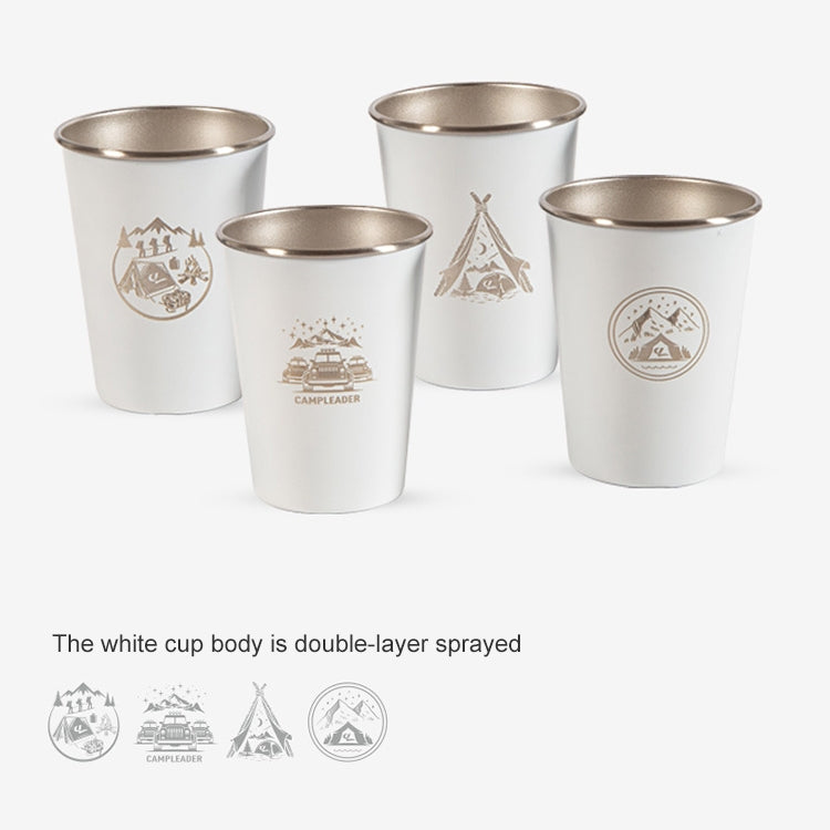 AOTU AT6657-2 4pcs Outdoor Camping Folding Stainless Steel Water Cup Set (Black)