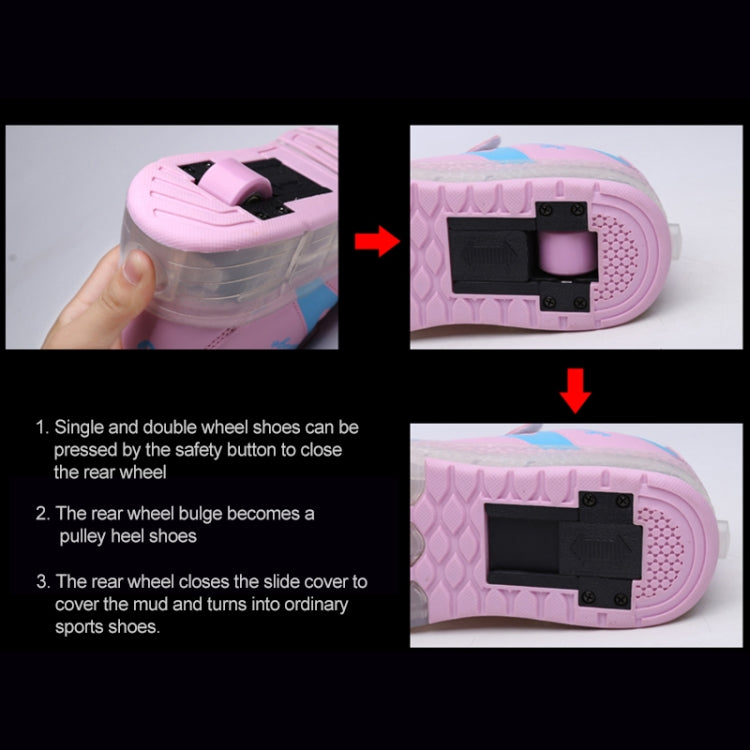 786 LED Light Ultra Light Rechargeable Double Wheel Roller Skating Shoes Sport Shoes, Size : 32, Size : 32