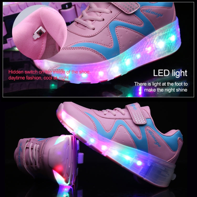 786 LED Light Ultra Light Rechargeable Double Wheel Roller Skating Shoes Sport Shoes, Size : 36, Size : 36