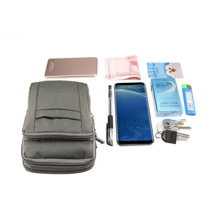 Outdoor Phone Carrying Case Pouch Nylon Crossbody Shoulder Cell Phone Holster Waist Belt Wallet Bag with Carabiner