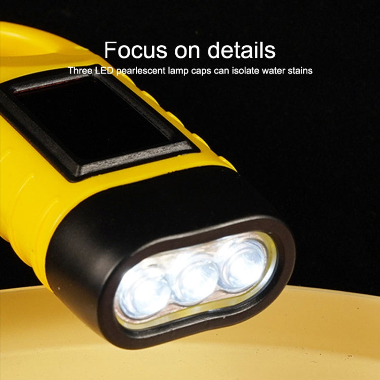 AOTU AT5503 Outdoor Solar Hand-Crank Power Emergency LED Flashlight(Black)