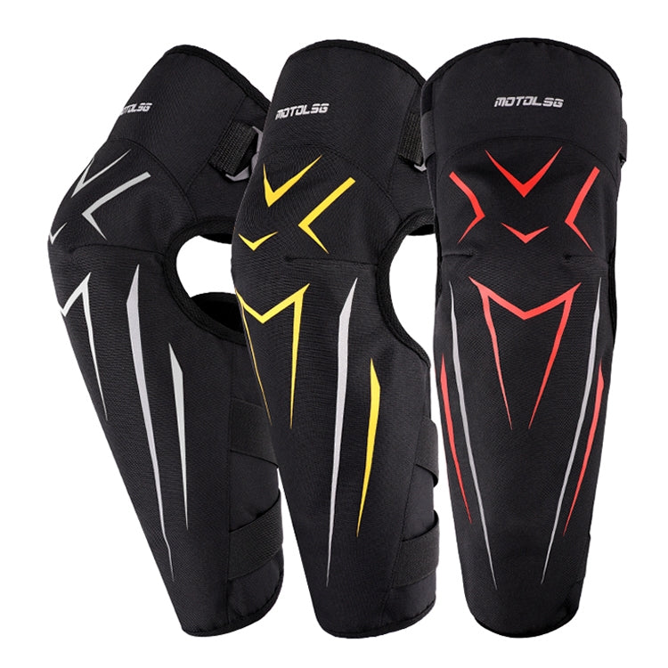 MOTOLSG 2 in 1 Knee Pads Motorcycle Bicycle Riding Warm Fleece Soft Protective Gear (Black Red)
