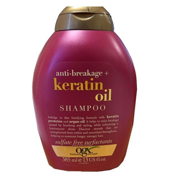 OGX Keratin Oil Anti-Breakage & Strengthening Shampoo for Damaged, Fragile Hair 385ml/13.02 oz