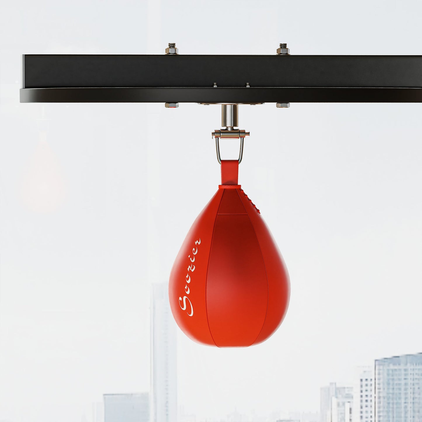 HOMCOM Free-Standing Speed Bag Platform, Adjustable Boxing Punch Bag, Black