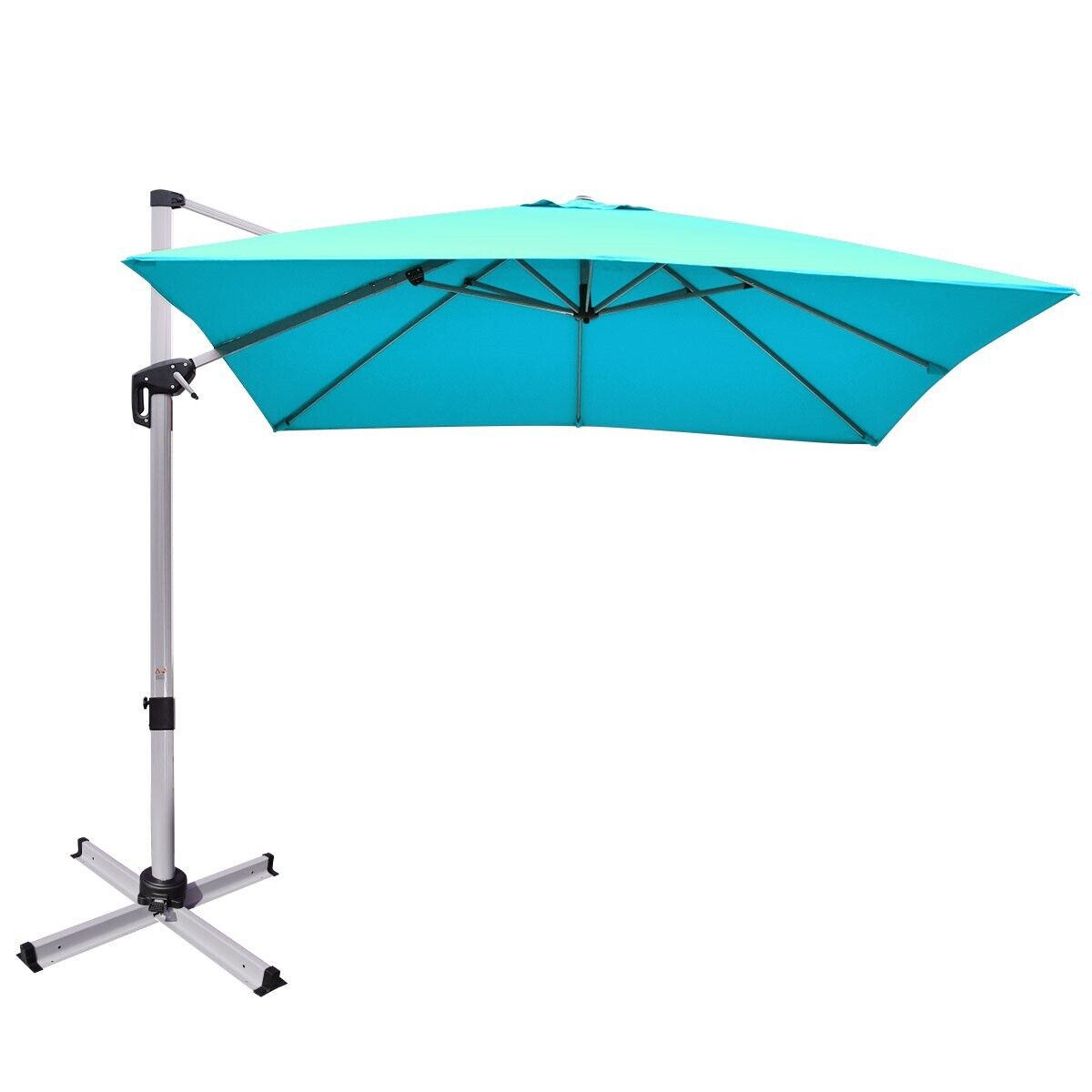 3m Cantilever Garden Parasol with Tilted Design and 360° Rotation-Beige