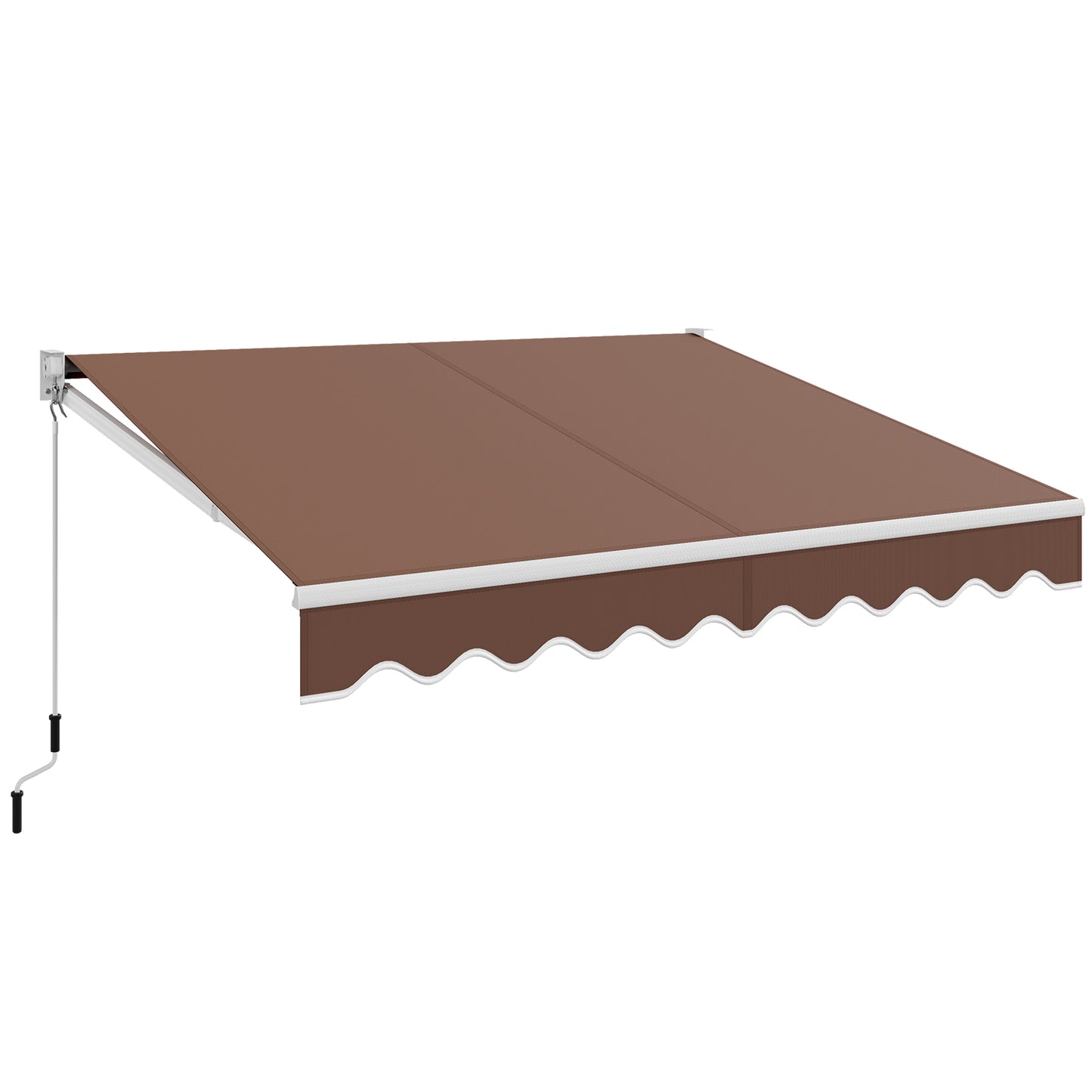 10 x 8 Feet Aluminum Retractable Awning with Crank Handle and Water-Resistant Polyester-Beige