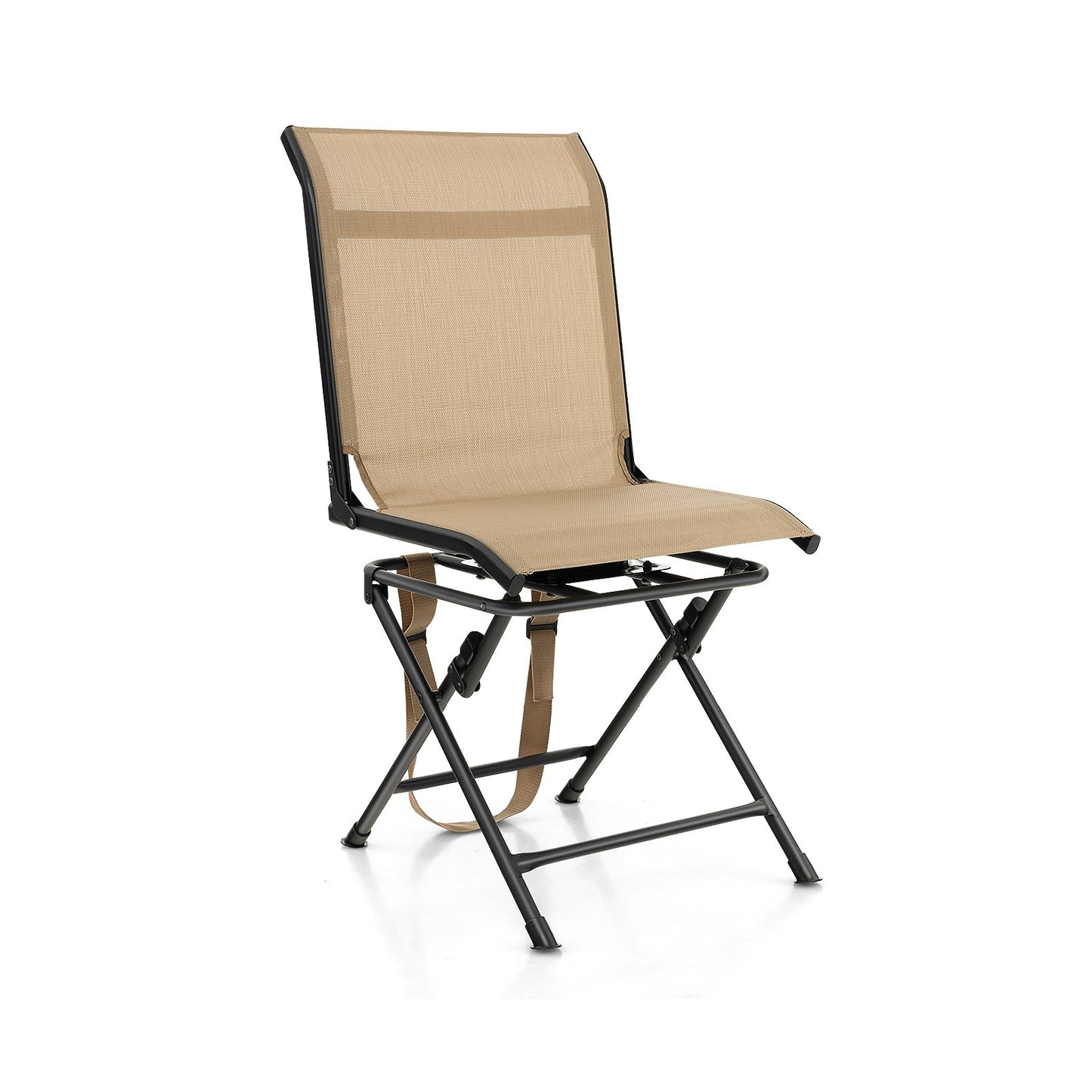 360° Swivel Hunting Blind Chair with Sturdy Metal Frame Support up to 330 lbs-Black