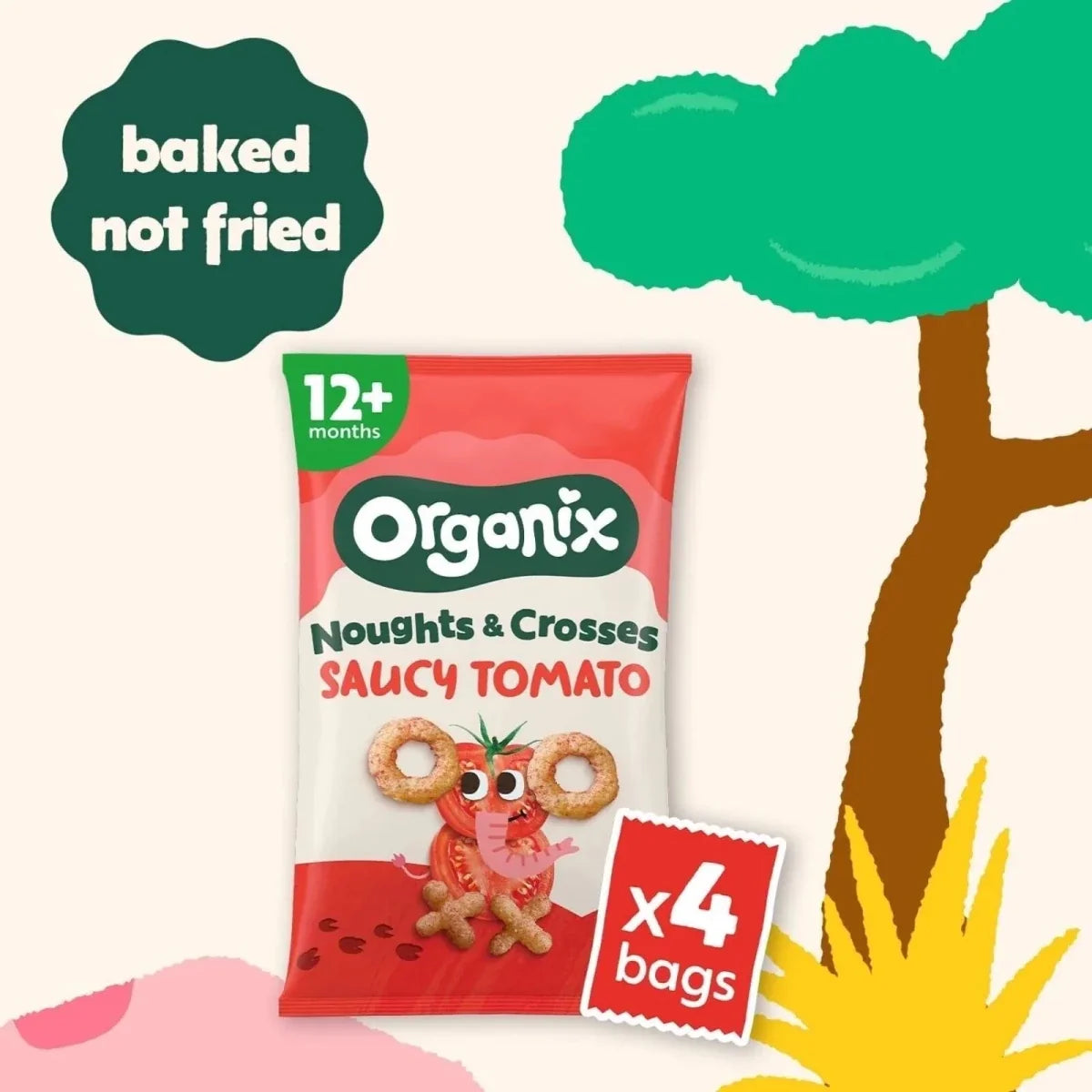 Organix Saucy Tomato Noughts & Crosses Puffs 12+ months 60g (4x15g)