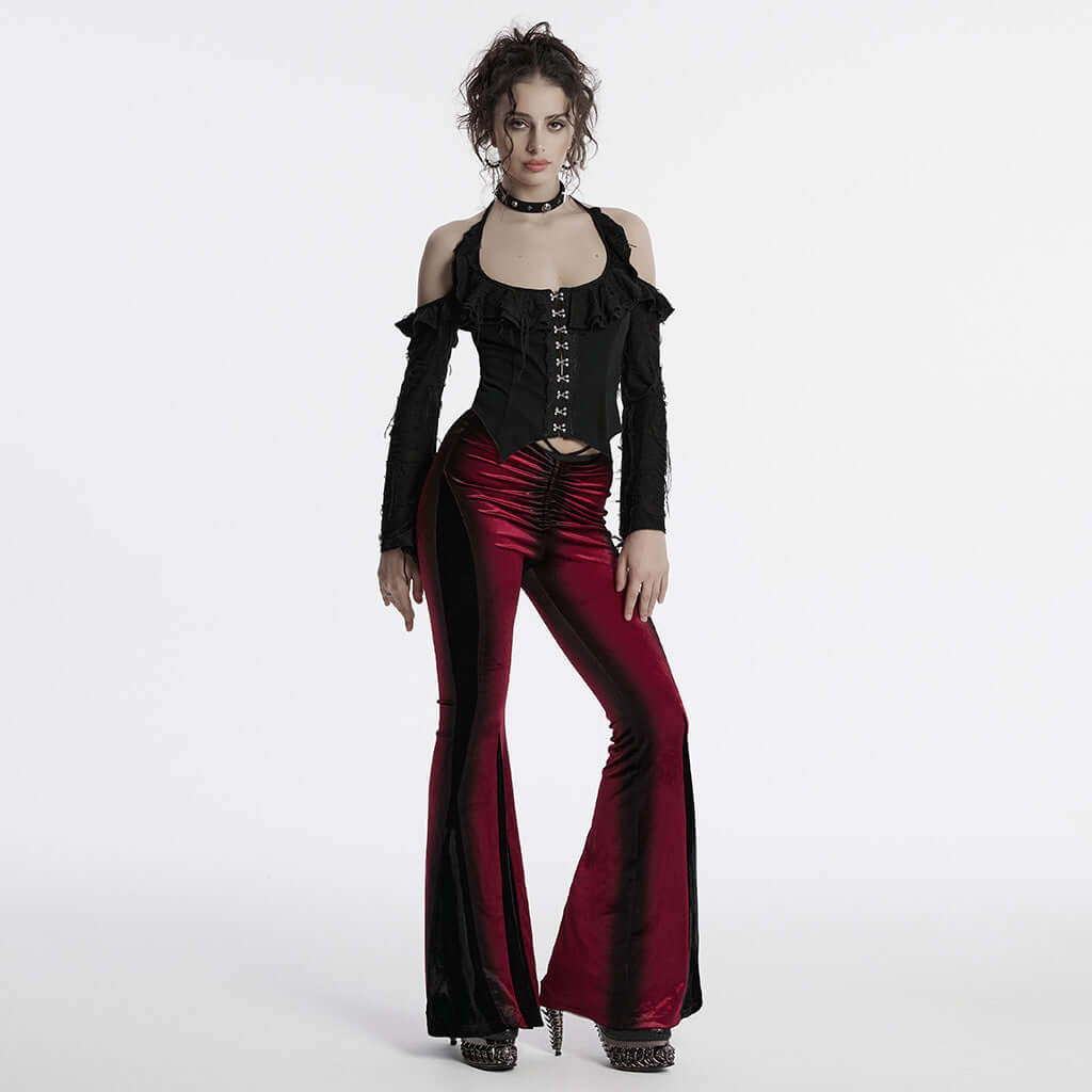 Punk Rave Clarabelle Wenchy Halterneck Distressed Look Top