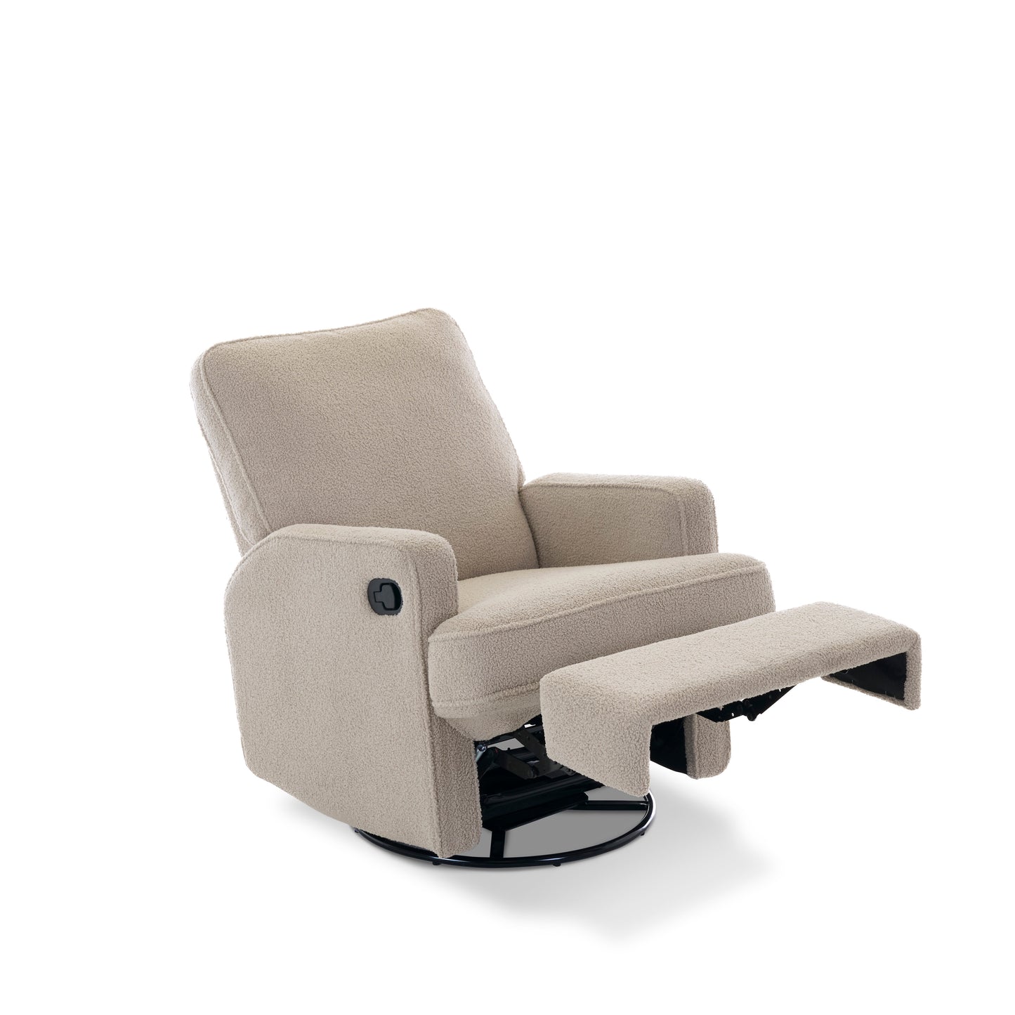 Madison Swivel Glider Recliner Nursing Chair – Teddy Truffle | 360° Swivel Reclining Nursery Chair
