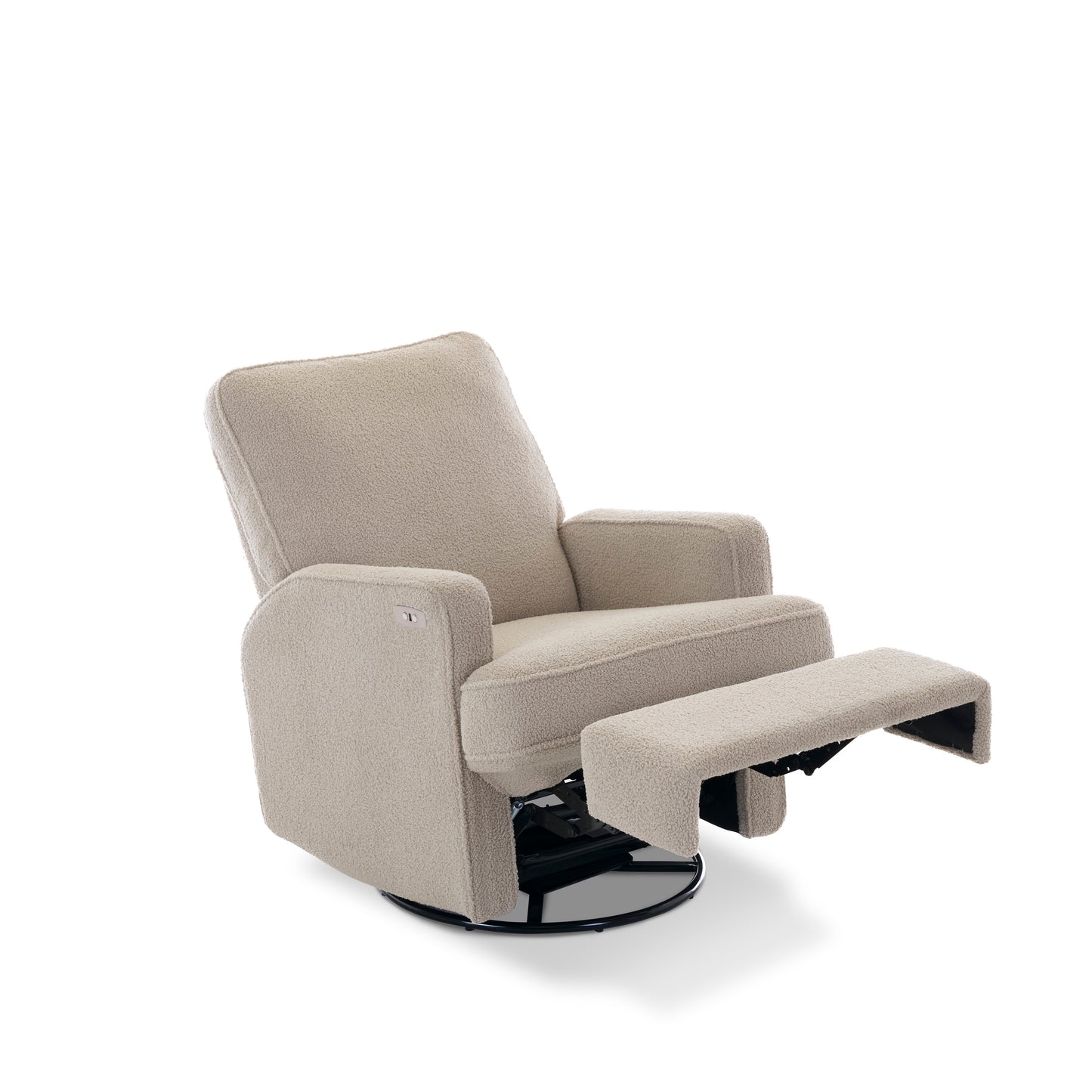 Madison Electric Swivel Glider Recliner Chair - Teddy Fabric Truffle