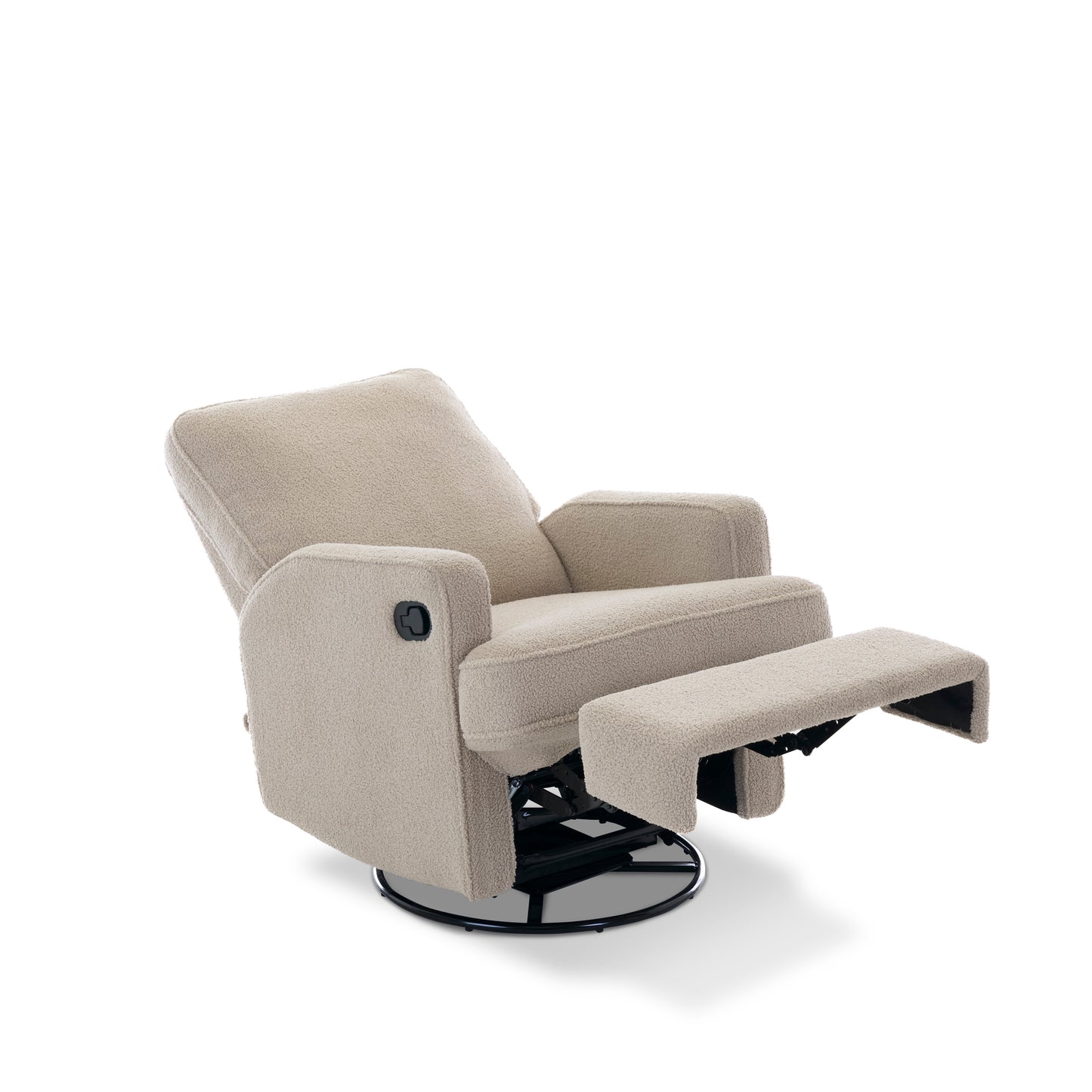 Madison Swivel Glider Recliner Nursing Chair – Teddy Truffle | 360° Swivel Reclining Nursery Chair