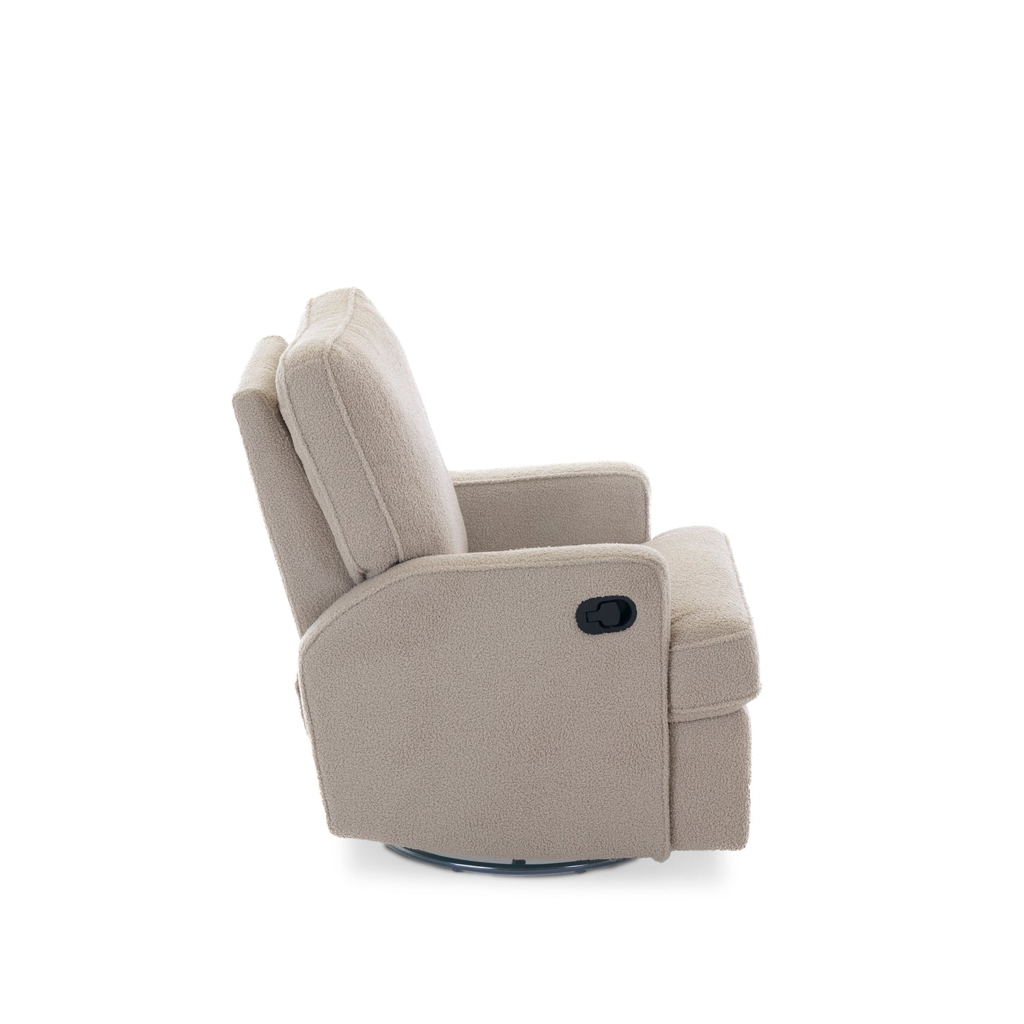 Madison Swivel Glider Recliner Nursing Chair – Teddy Truffle | 360° Swivel Reclining Nursery Chair
