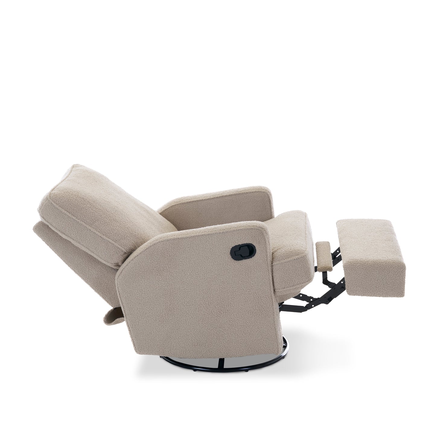 Madison Swivel Glider Recliner Nursing Chair – Teddy Truffle | 360° Swivel Reclining Nursery Chair