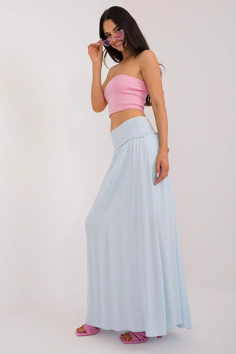Och Bella smooth, solid material casual maxi skirt