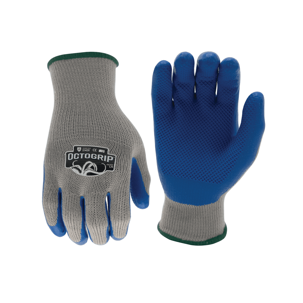 Octogrip OG300 10 Gauge Latex Coated Palm Work Glove Grey XL